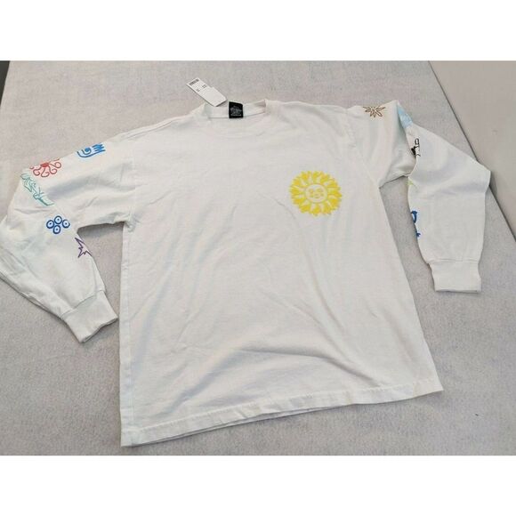 Obey Social Justice Peace Equality Long Sleeve T-shirt Small White Crew Neck NWT - Picture 2 of 7